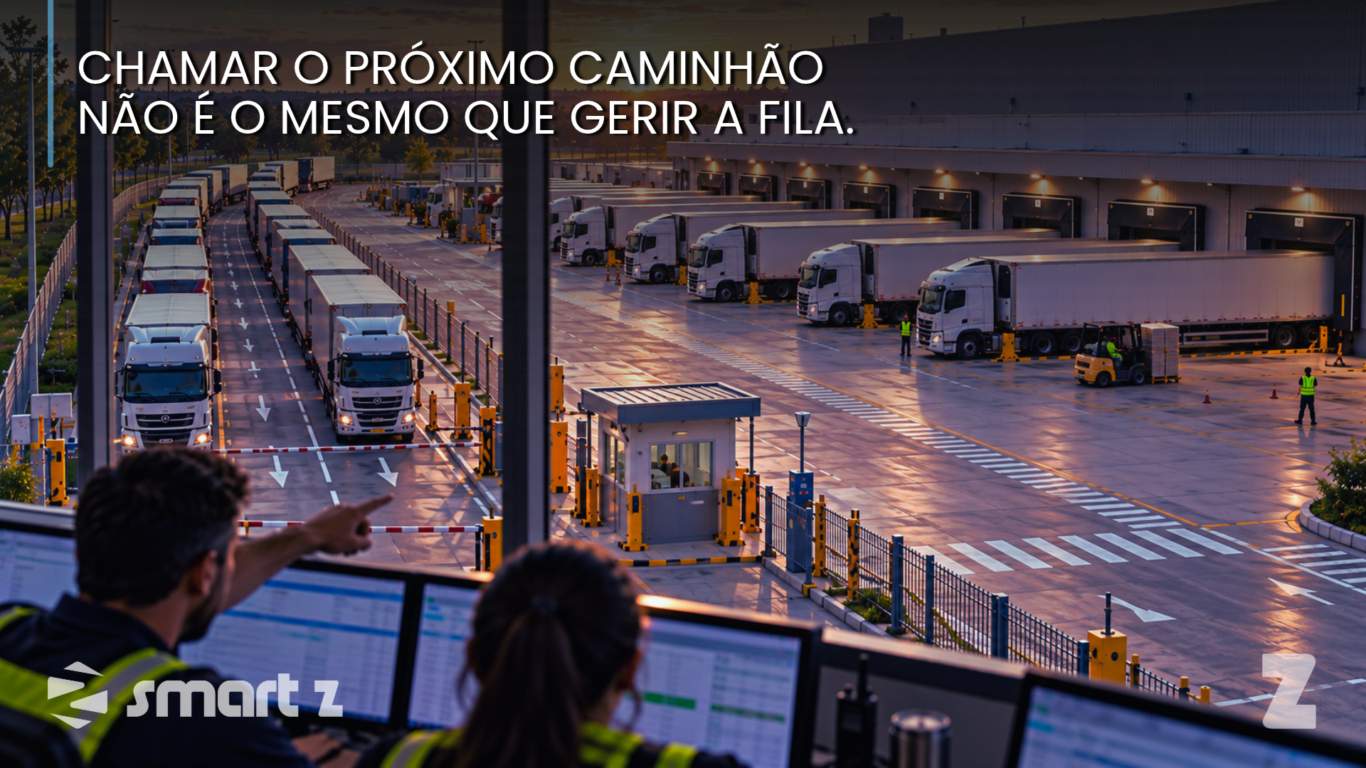 Chamar o próximo caminhão não é o mesmo que gerir a fila.